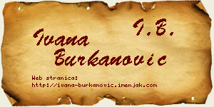 Ivana Burkanović vizit kartica